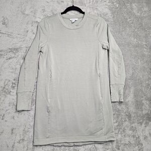 Athleta Long Sleeve Tunic Dress Size Medium Gray Sage Athleisure EUC